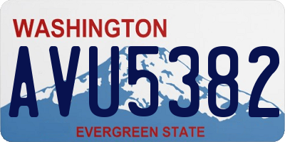 WA license plate AVU5382