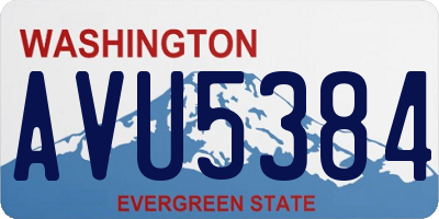 WA license plate AVU5384