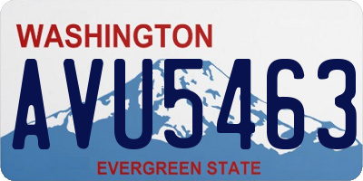 WA license plate AVU5463