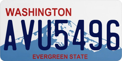 WA license plate AVU5496