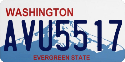 WA license plate AVU5517