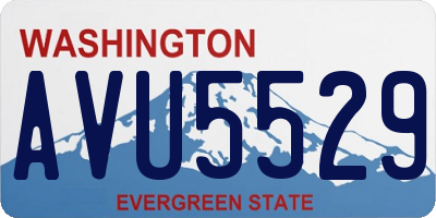 WA license plate AVU5529