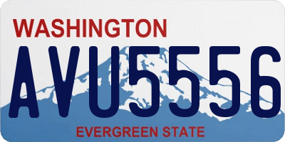 WA license plate AVU5556
