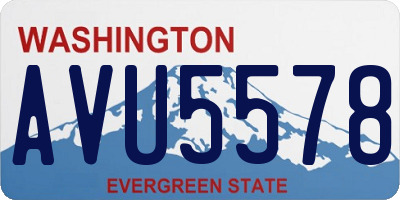 WA license plate AVU5578