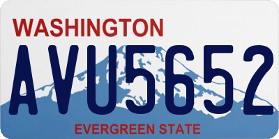 WA license plate AVU5652