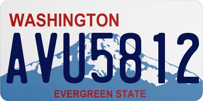 WA license plate AVU5812