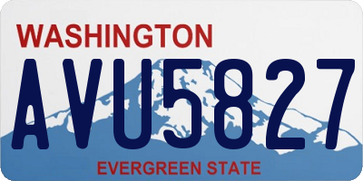 WA license plate AVU5827