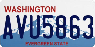 WA license plate AVU5863