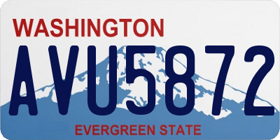 WA license plate AVU5872