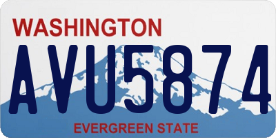 WA license plate AVU5874