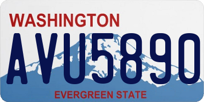 WA license plate AVU5890