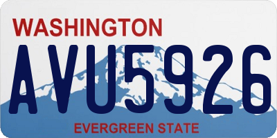 WA license plate AVU5926