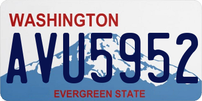 WA license plate AVU5952