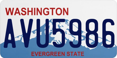 WA license plate AVU5986