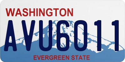 WA license plate AVU6011