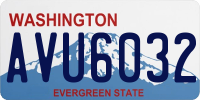 WA license plate AVU6032