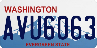 WA license plate AVU6063