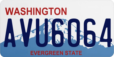 WA license plate AVU6064
