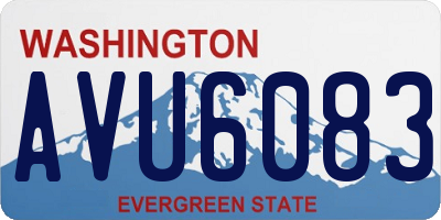 WA license plate AVU6083