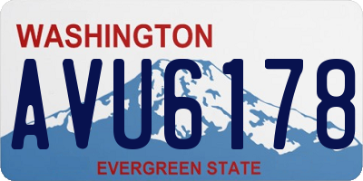 WA license plate AVU6178