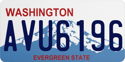 WA license plate AVU6196