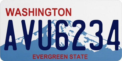 WA license plate AVU6234
