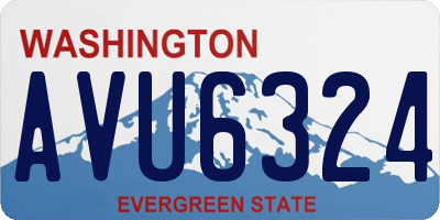 WA license plate AVU6324