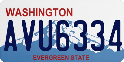 WA license plate AVU6334