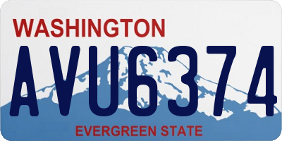 WA license plate AVU6374