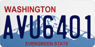 WA license plate AVU6401
