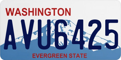 WA license plate AVU6425