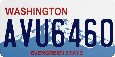 WA license plate AVU6460