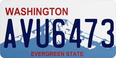 WA license plate AVU6473