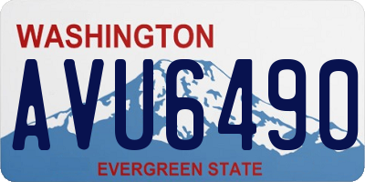 WA license plate AVU6490