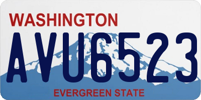 WA license plate AVU6523