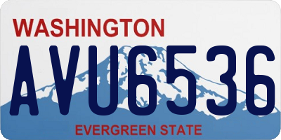 WA license plate AVU6536