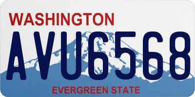 WA license plate AVU6568