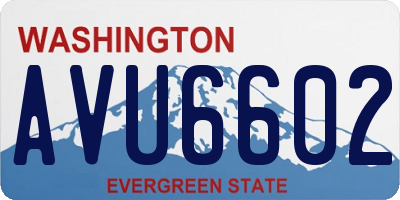 WA license plate AVU6602