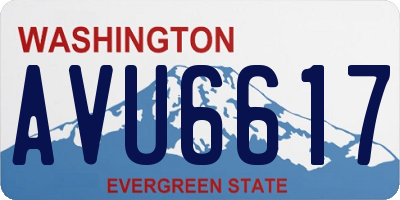WA license plate AVU6617