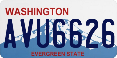 WA license plate AVU6626