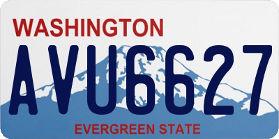 WA license plate AVU6627