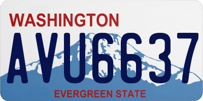 WA license plate AVU6637