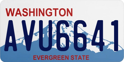 WA license plate AVU6641