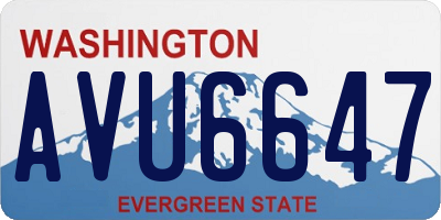 WA license plate AVU6647