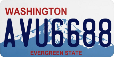 WA license plate AVU6688