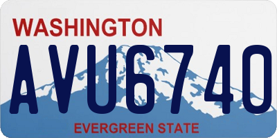 WA license plate AVU6740