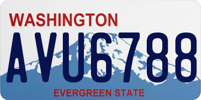 WA license plate AVU6788