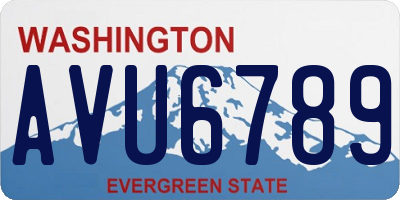 WA license plate AVU6789