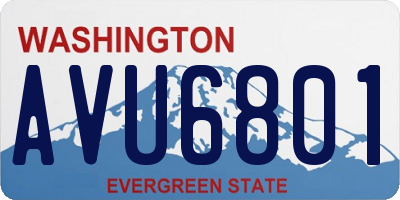 WA license plate AVU6801