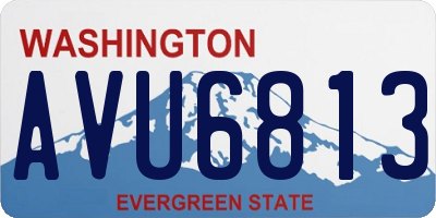 WA license plate AVU6813